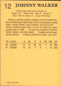 1991 Little Sun High School Prospects #12 Johnny Walker Back