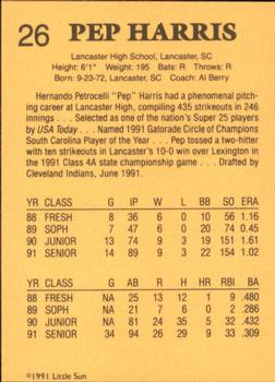 1991 Little Sun High School Prospects #26 Pep Harris Back