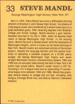 1991 Little Sun High School Prospects #33 Steve Mandl Back