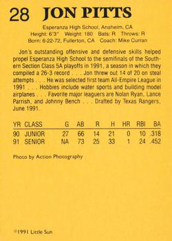 1991 Little Sun High School Prospects Gold #28 Jon Pitts Back