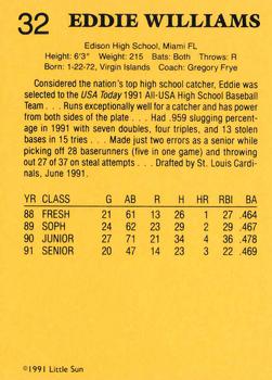 1991 Little Sun High School Prospects Gold #32 Eddie Williams Back
