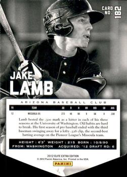 2012 Panini Elite Extra Edition - Aspirations Die Cuts #182 Jake Lamb Back