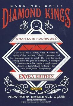 2012 Panini Elite Extra Edition - Diamond Kings #17 Omar Luis Rodriguez Back