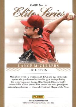 2012 Panini Elite Extra Edition - Elite Series #4 Lance McCullers Back