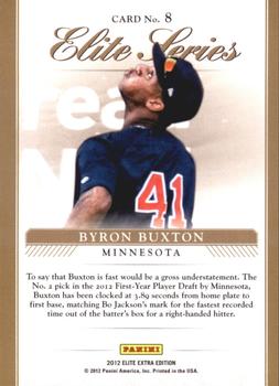 2012 Panini Elite Extra Edition - Elite Series #8 Byron Buxton Back