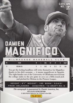 2012 Panini Elite Extra Edition - Aspirations Autographs #149 Damien Magnifico Back