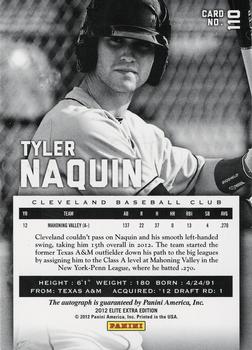 2012 Panini Elite Extra Edition - Signature Green Ink #110 Tyler Naquin Back