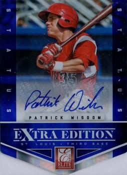 2012 Panini Elite Extra Edition - Signature Status Blue #18 Patrick Wisdom Front