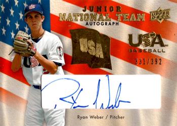 2008 Upper Deck - USA Junior National Team Blue Autographs #USJR-RW Ryan Weber Front