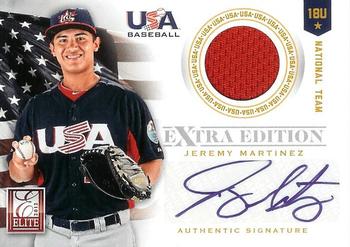 2012 Panini Elite Extra Edition - USA Baseball 18U Game Jersey Signatures #11 Jeremy Martinez Front