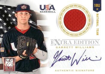 2012 Panini Elite Extra Edition - USA Baseball 18U Game Jersey Signatures #19 Garrett Williams Front