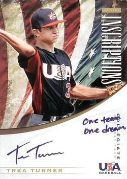 2012 Panini Elite Extra Edition - USA Baseball Collegiate National Team Inscriptions #20 Trea Turner Front