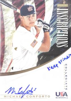 2012 Panini Elite Extra Edition - USA Baseball Collegiate National Team Inscriptions #4 Michael Conforto Front