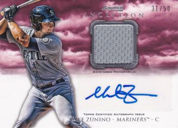 2013 Bowman Inception - Relic Autographs Red #AR-MZ Mike Zunino Front