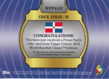 2013 Topps Tribute WBC - Prime Patches #WPP-EAY Erick Aybar Back