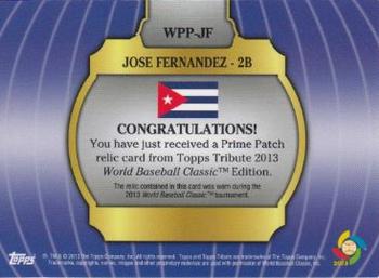 2013 Topps Tribute WBC - Prime Patches #WPP-JF Jose Fernandez Back