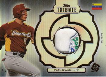 2013 Topps Tribute WBC - Prime Patches Black #WPP-CGO Carlos Gonzalez Front