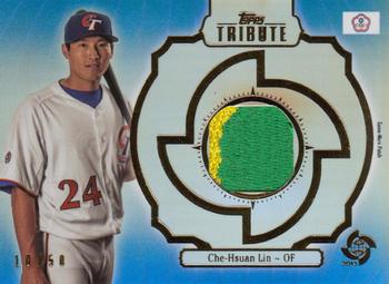 2013 Topps Tribute WBC - Prime Patches Blue #WPP-CHL Che-Hsuan Lin Front
