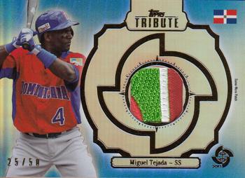 2013 Topps Tribute WBC - Prime Patches Blue #WPP-MT Miguel Tejada Front