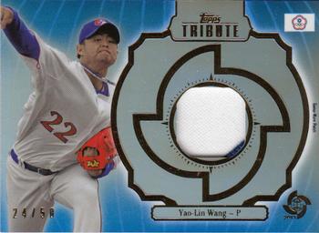 2013 Topps Tribute WBC - Prime Patches Blue #WPP-YLW Yao-Lin Wang Front