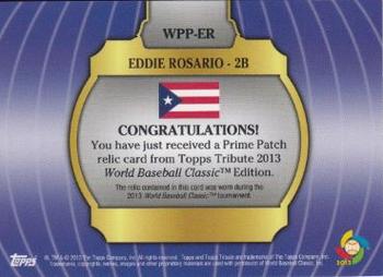 2013 Topps Tribute WBC - Prime Patches Green #WPP-ER Eddie Rosario Back