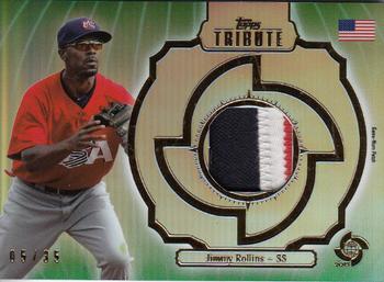 2013 Topps Tribute WBC - Prime Patches Green #WPP-JRO Jimmy Rollins Front