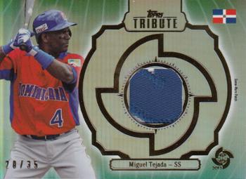 2013 Topps Tribute WBC - Prime Patches Green #WPP-MT Miguel Tejada Front