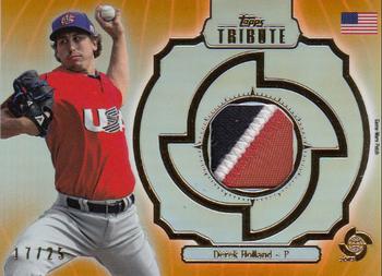 2013 Topps Tribute WBC - Prime Patches Orange #WPP-DH Derek Holland Front