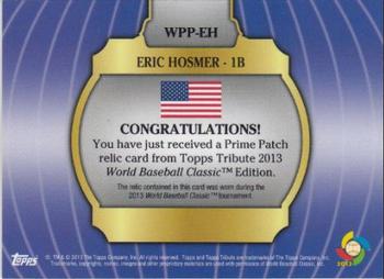 2013 Topps Tribute WBC - Prime Patches Orange #WPP-EH Eric Hosmer Back