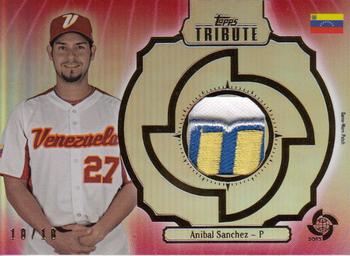 2013 Topps Tribute WBC - Prime Patches Red #WPP-ASA Anibal Sanchez Front