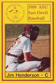 1989 Arizona State Sun Devils #NNO Jim Henderson Front