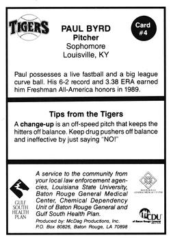 1990 LSU Tigers #4 Paul Byrd Back
