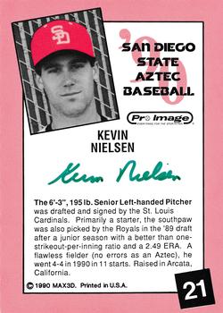1990 MAX3D San Diego State Aztecs #NNO Kevin Nielsen Back