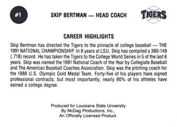 1992 LSU Tigers #1 Skip Bertman Back