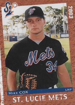 2003 Grandstand St. Lucie Mets #NNO Mike Cox Front