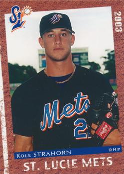 2003 Grandstand St. Lucie Mets Update #8a Kole Strahorn Front