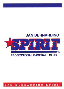 1993 Classic Best San Bernardino Spirit #27 Logo Card Back