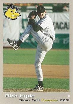 2001 Grandstand Sioux Falls Canaries #15 Rich Hyde Front