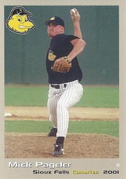 2001 Grandstand Sioux Falls Canaries #20 Mick Pageler Front