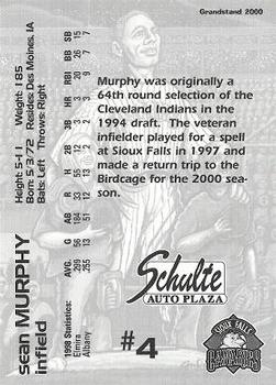 2000 Grandstand Sioux Falls Canaries #14 Sean Murphy Back