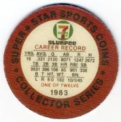 1983 7-Eleven Super Star Sports Coins #1 Rod Carew Back