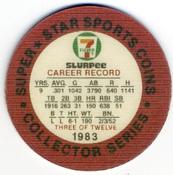 1983 7-Eleven Super Star Sports Coins #3 Fred Lynn Back