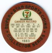 1983 7-Eleven Super Star Sports Coins #7 Doug DeCinces Back