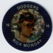1983 7-Eleven Super Star Sports Coins #10 Rick Monday Front
