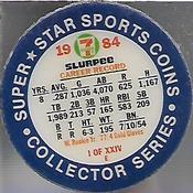 1984 7-Eleven Super Star Sports Coins: Central Region #I E Andre Dawson Back