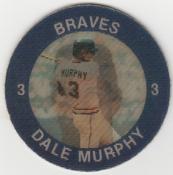 1984 7-Eleven Super Star Sports Coins: Central Region #III E Dale Murphy Front