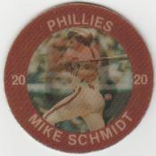 1984 7-Eleven Super Star Sports Coins: Central Region #IV E Mike Schmidt Front