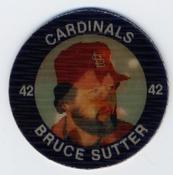 1984 7-Eleven Super Star Sports Coins: Central Region #VII E Bruce Sutter Front