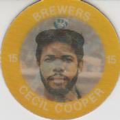 1984 7-Eleven Super Star Sports Coins: Central Region #VIII E Cecil Cooper Front