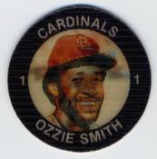 1984 7-Eleven Super Star Sports Coins: Central Region #XIX E Ozzie Smith Front